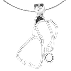 14K or 18K Gold 3D Stethoscope Pendant