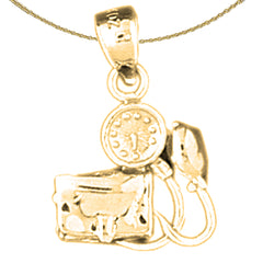 14K or 18K Gold 3D Blood Pressure Monitor Pendant