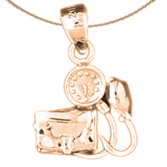 14K or 18K Gold 3D Blood Pressure Monitor Pendant