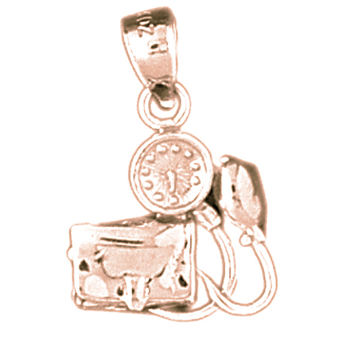 14K or 18K Gold 3D Blood Pressure Monitor Pendant