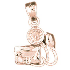 14K or 18K Gold 3D Blood Pressure Monitor Pendant