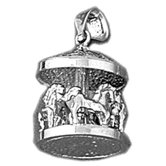14K or 18K Gold 3D Carousel Pendant
