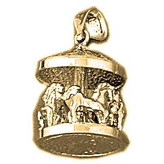 14K or 18K Gold 3D Carousel Pendant