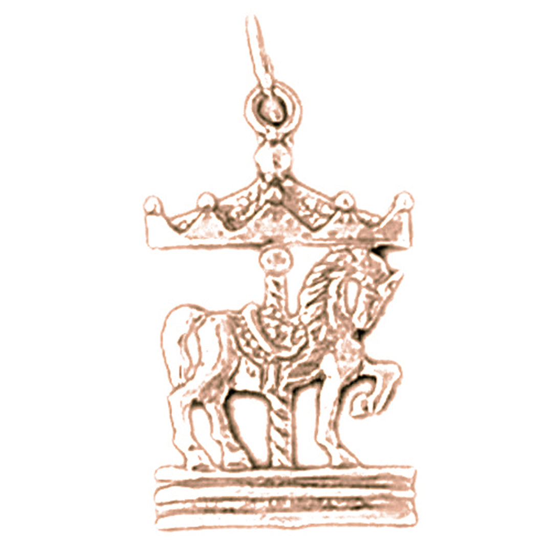 14K or 18K Gold Carousel Horse Pendant