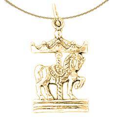 14K oder 18K Gold Karussellpferd Anhänger