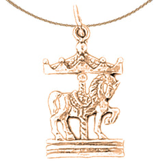 14K oder 18K Gold Karussellpferd Anhänger