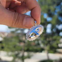 14K or 18K Gold Lace Masquerade Mask Pendant