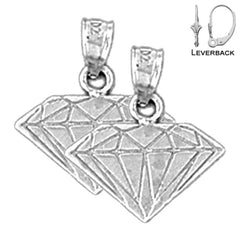 Aretes de diamantes de 18 mm en oro de 14 quilates o 18 quilates