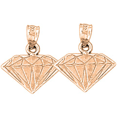 14K or 18K Gold 18mm Diamond Earrings