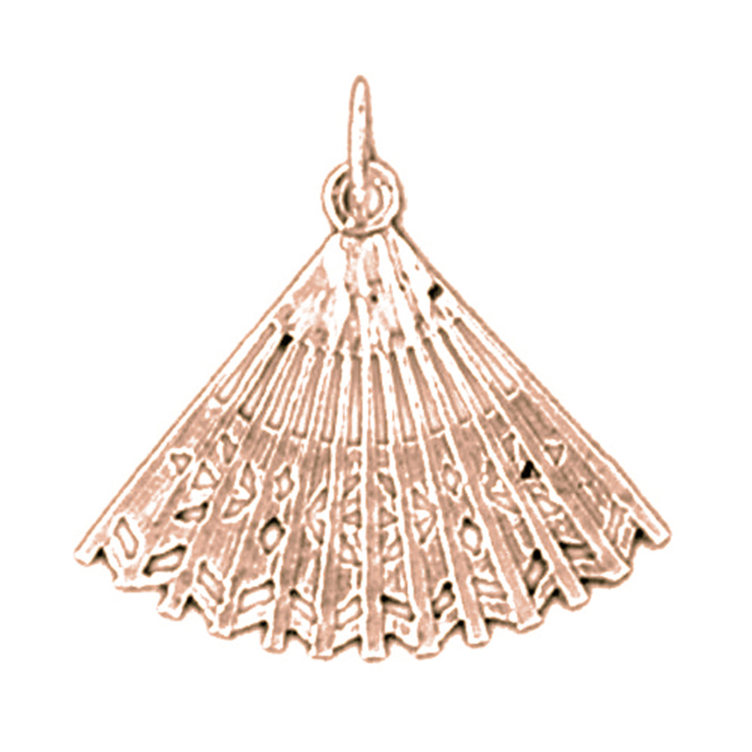 14K or 18K Gold Fan Pendant