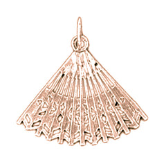 14K or 18K Gold Fan Pendant
