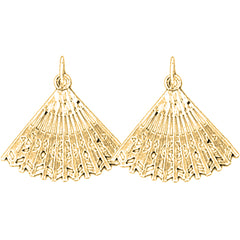 14K or 18K Gold 22mm Fan Earrings