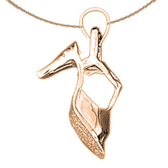 14K or 18K Gold 3D High Heel Pendant