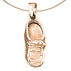 14K or 18K Gold 3D Baby Shoe Pendant