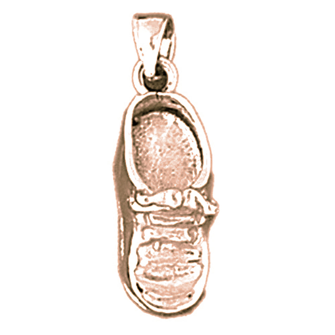 14K or 18K Gold 3D Baby Shoe Pendant