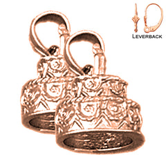 14K or 18K Gold Birthday Cake Earrings