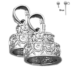 14K or 18K Gold Birthday Cake Earrings