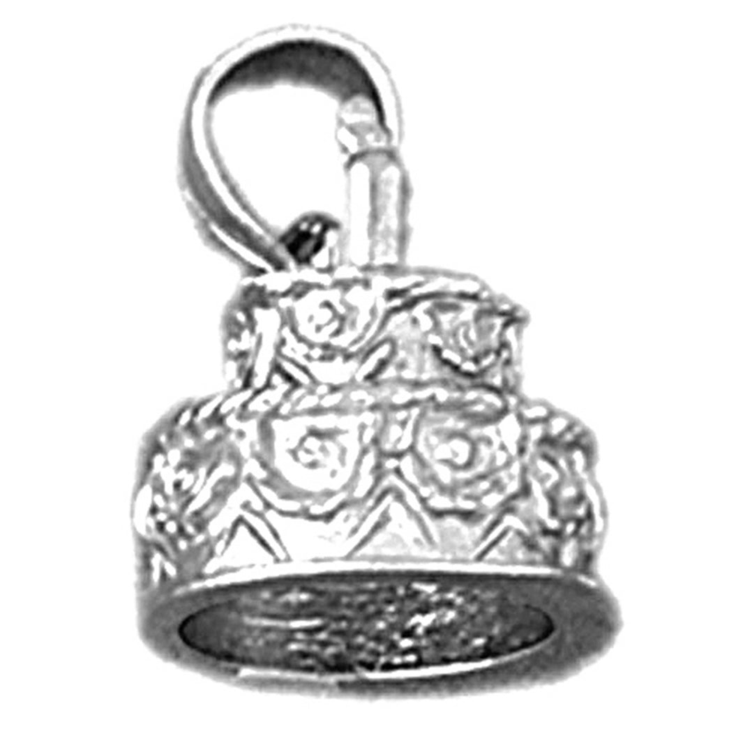 14K or 18K Gold Birthday Cake Pendant