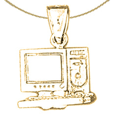 Colgante de computadora de oro de 14 quilates o 18 quilates