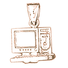 14K or 18K Gold Computer Pendant