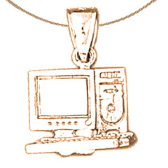 Colgante de computadora de oro de 14 quilates o 18 quilates