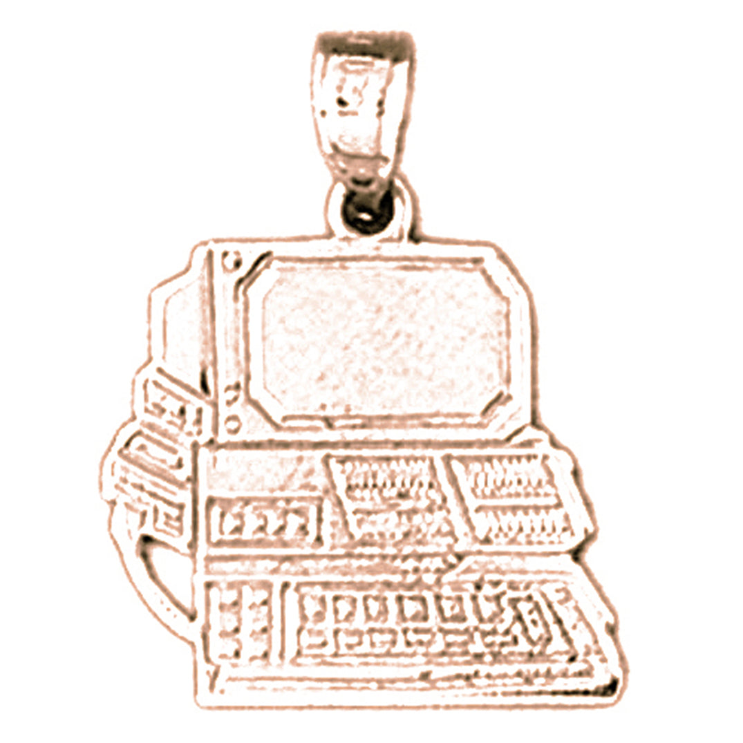 14K or 18K Gold Computer Pendant
