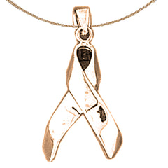 14K oder 18K Gold 3D Krebs Bewusstseinsband Anhänger