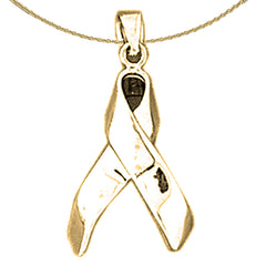 14K oder 18K Gold 3D Krebs Bewusstseinsband Anhänger