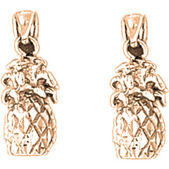 14K or 18K Gold 21mm Pineapple Earrings