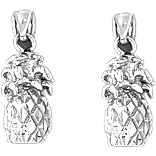 Sterling Silver 21mm Pineapple Earrings