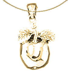 14K oder 18K Gold Apfel Anhänger