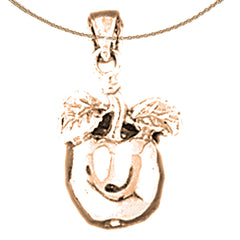 14K oder 18K Gold Apfel Anhänger