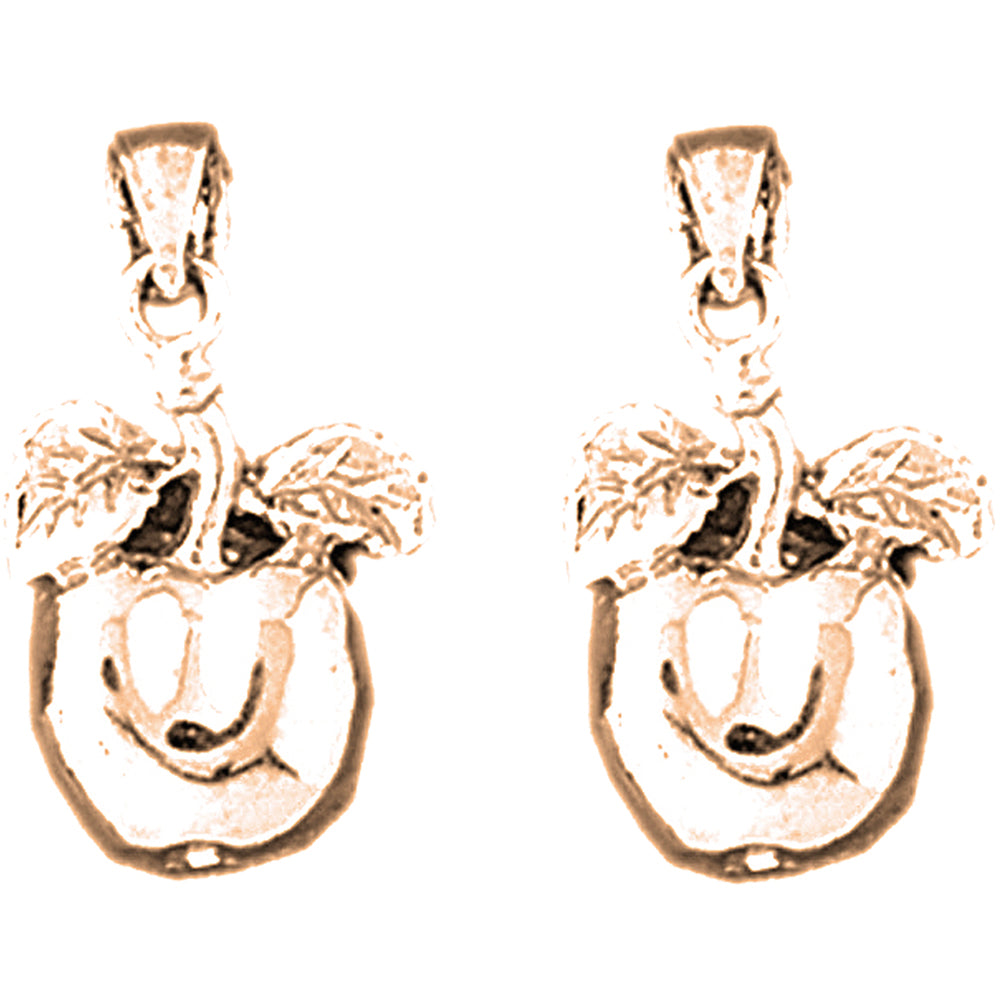 14K or 18K Gold 23mm Apple Earrings