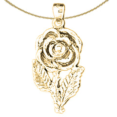 14K oder 18K Gold Rosenblütenanhänger