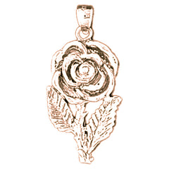 14K or 18K Gold Rose Flower Pendant