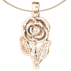 14K oder 18K Gold Rosenblütenanhänger