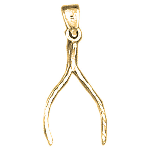 14K or 18K Gold Wishbone Pendant