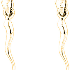 Yellow Gold-plated Silver 22mm 3D Cornicello / Italian Horn Earrings