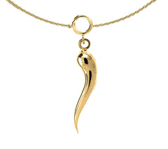 Colgante Cornicello / Cuerno Italiano 3D de Oro de 14K o 18K