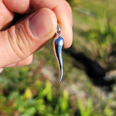 Colgante Cornicello / Cuerno Italiano 3D de Oro de 14K o 18K