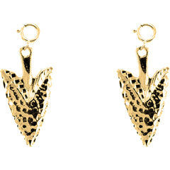14K or 18K Gold 33mm Arrowhead Earrings