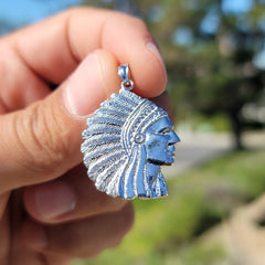 14K or 18K Gold Indian Head Pendant