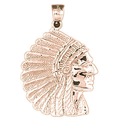 14K or 18K Gold Indian Head Pendant