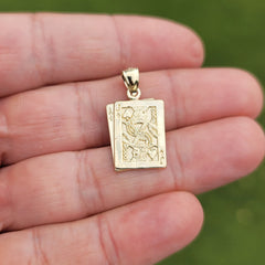 14K or 18K Gold Black Jack Playing Card Pendant