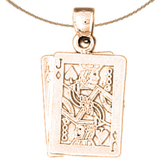 14K or 18K Gold Black Jack Playing Card Pendant