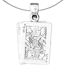 14K or 18K Gold Black Jack Playing Card Pendant