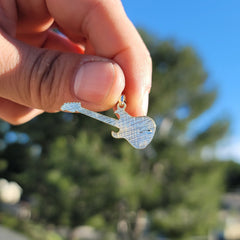 14K oder 18K Gold E-Gitarre Anhänger