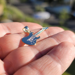 14K oder 18K Gold E-Gitarre Anhänger