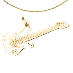 14K oder 18K Gold E-Gitarre Anhänger