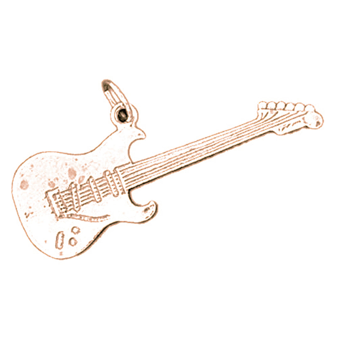 14K or 18K Gold Electric Guitar Pendant